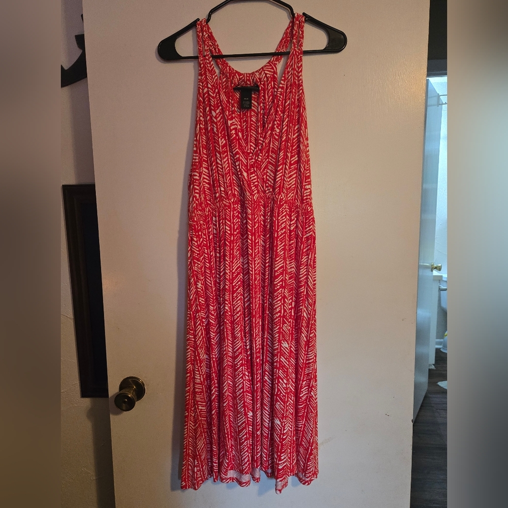 Lane Bryant Red and White Tribal Print Dress 18/20